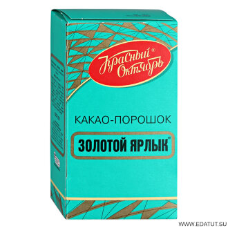 Какао порошок&quot;Красный октябрь&quot; Золотой ярлык 100гр.*18 Какао порошок"Красный октябрь" Золотой ярлык 100гр.*18