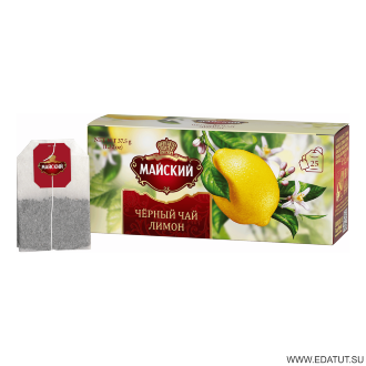 Майский Чай &quot;Лимон&quot; чёрн.25пак*27 короб /13966/20152/25244 Майский Чай "Лимон" чёрн.25пак*27 короб /13966/20152