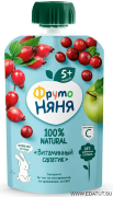 Пюре "ФрутоНяня" 90гр*12 "Витаминный салатик" Яблоко - Шиповник - Клюква с сахаром дой пак