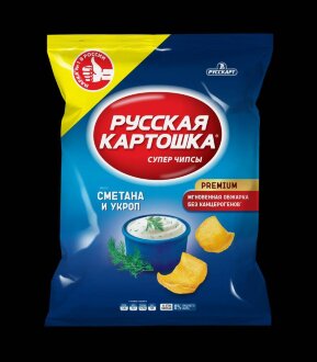 Чипсы Русская картошка 200г*6 Сметана и укроп Чипсы Русская картошка 200г*6 Сметана и укроп