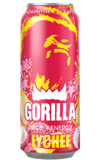 ВНИМАНИЕ ГРАММОВКА!Напиток энергетич. Gorilla Личи-груша 0,33л*24 Ж/Б (красный) Напиток энергетич. Gorilla Личи-груша 0,33л*24 Ж/Б