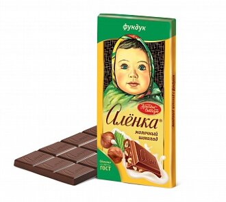 Шоколад ТМ &quot;Красный октябрь&quot; &quot;Аленка&quot; молочный с фундуком 90гр*15 Шоколад ТМ "Красный октябрь" "Аленка" молочный с фундуком 90гр*15