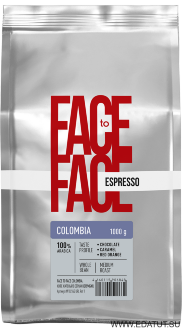 Кофе Face to Face &quot;COLAMBIA&quot;в зернах 1000гр м/у*4шт /26597/ Кофе Face to Face "COLAMBIA"в зернах 1000гр м/у*4шт /26597/