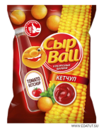 Снэки кукурузные Сырболл 140г*12 со вкусом кетчупа