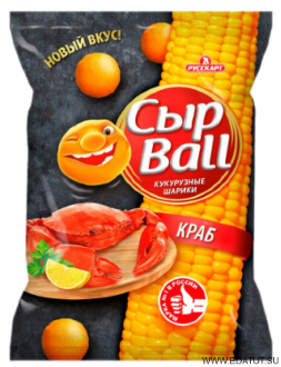 АКЦИЯ -30% Снэки кукурузные Сырболл 140г*15 Краб АКЦИЯ -30% Снэки кукурузные Сырболл 140г*15 Краб