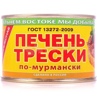 Печень трески По-Мурмански &quot;ПРИМРЫБСНАБ&quot; 240гр*48 №6 ж/б/0305/ Печень трески По-Мурмански "ПРИМРЫБСНАБ" 240гр*48 №6 ж/б/0305/