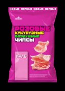 Снэки кукурузные воздушные Руск.Карт "Розовые чипсы" краб 70гр*12