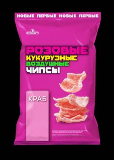 Снэки кукурузные воздушные Руск.Карт &quot;Розовые чипсы&quot; краб 70гр*12 Снэки кукурузные воздушные Руск.Карт "Розовые чипсы" краб 70гр*12