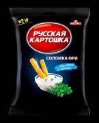 Снэки хрустящие Руск.Карт"Соломка ФРИ" 100гр*13 сметана и зелень