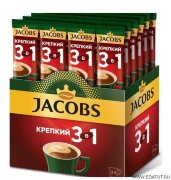 Кофе Якобс Крепкий 3в1 карт/уп (12,6гр) 13,5гр*24 ПАК (упаковка=10бл)