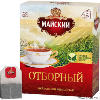 Майский Чай &quot;Отборный&quot; чёрн.100пак*6 короб /27153/ Майский Чай "Отборный" чёрн.100пак*6 короб /27153/