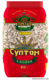Хлопья &quot;СУЛТАН&quot;  4 злака  400гр*12 Хлопья "СУЛТАН"  4 злака  400гр*12