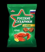 Сухарики ржаные "Русские сухарики" 50гр*24 Краб