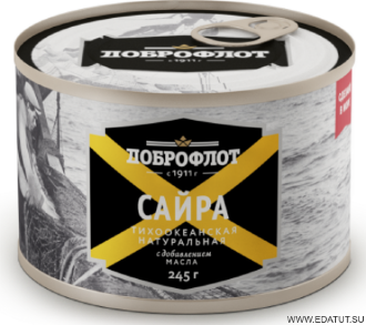 Сайра &quot;ДОБРОФЛОТ&quot; НДМ 245гр*24 ж/б №6/0329 Сайра "ДОБРОФЛОТ" НДМ 245гр*24 ж/б №6/0329