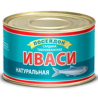 Сардина &quot;ПОСЕЙДОН&quot; натур. тихоок.банка №6 230гр*48 ж/б /2156/ Сардина "ПОСЕЙДОН" натур. тихоок.банка №6 230гр*48 ж/б /2156/