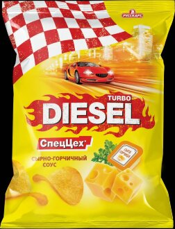 Чипсы &quot;TurboDiesel&quot; 75гр*15 со вкусом Сырно-горчичного соуса Чипсы "TurboDiesel" 75гр*15 со вкусом Сырно-горчичного соуса