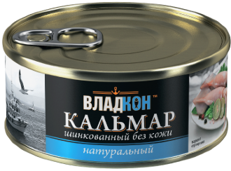 Кальмар перуанско-чилийский  &quot;ВЛАДКОН&quot;  натур. 185гр*24 №38 ж/б Ключ /1445/ Кальмар перуанско-чилийский  "ВЛАДКОН"  натур. 185гр*24 №38 ж/б Ключ /1445/