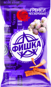 Гренки &quot;Фишка&quot; 120гр.*20 Чесночные Гренки "Фишка" 120гр.*20 Чесночные