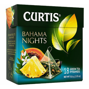 Curtis Чай Bahama Nights зел. 20пирам*12 короб Багама Найтс/25762/