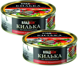 Килька балтийская &quot;ВЛАДКОН&quot; в т/с с овощами &quot;По-мексикански&quot;  неразд. 240гр*18 №3 ж/б Ключ /1186/ Килька балтийская "ВЛАДКОН" в т/с с овощами "По-мексикански"  неразд. 240гр*18 №3 ж/б Ключ /1186/