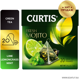Curtis Чай Fresh Mojito зел. 20 пирам.*12 /27122/ Curtis Чай Fresh Mojito зел. 20 пирам.*12 /27122/